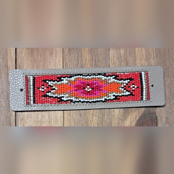 Brighton Leather Beaded Cuff Strip NWT - Picture 2 of 4